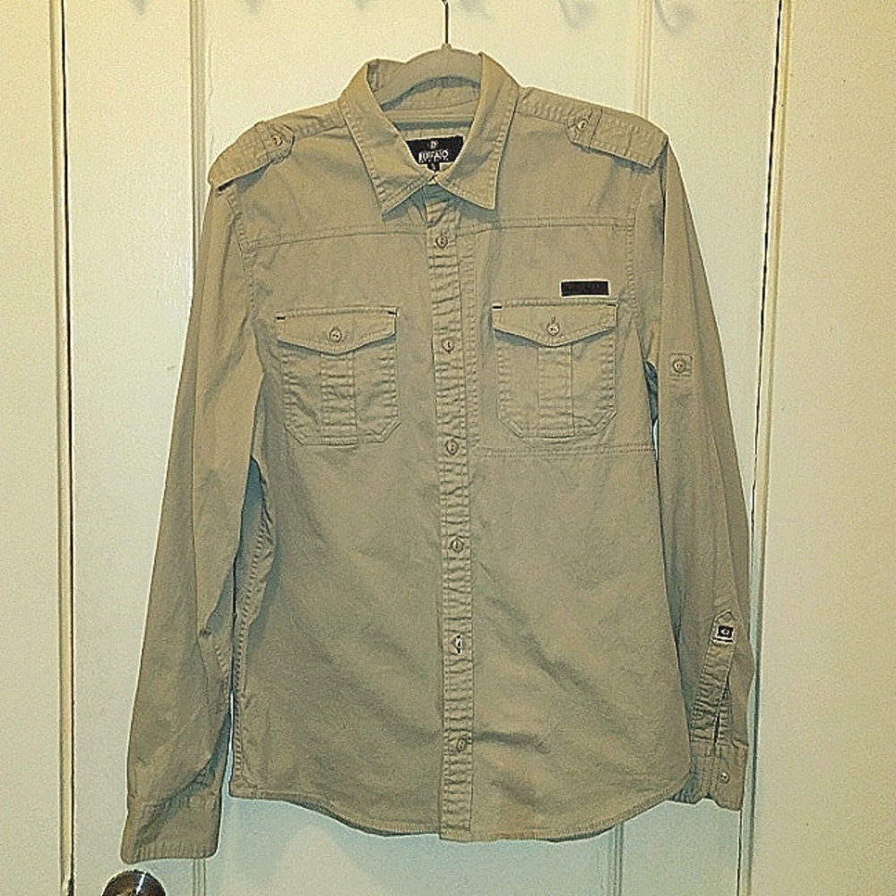 BUFFALO DAVID BITTON, L/G, MILITARY STYLE, MEN SHIRT